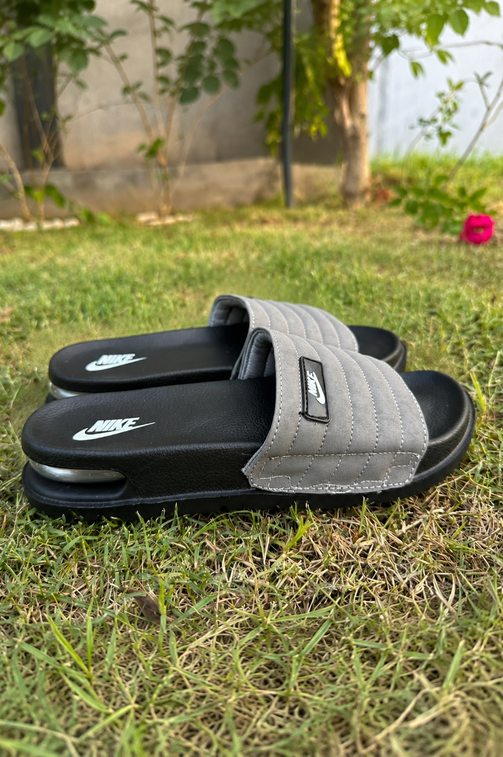 Charcoal 6mm Velvet Slides – Soft Cushioned | Anti-Slip