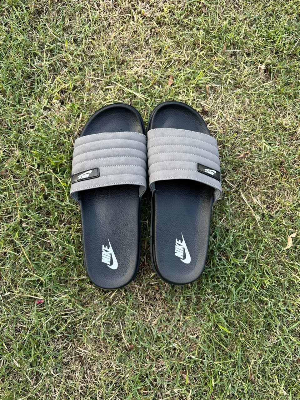 Charcoal 6mm Velvet Slides – Soft Cushioned | Anti-Slip
