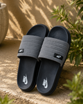 Charcoal 6mm Velvet Premium Comfort Slides – Ultra Soft Cushioned Slippers | Anti-Slip