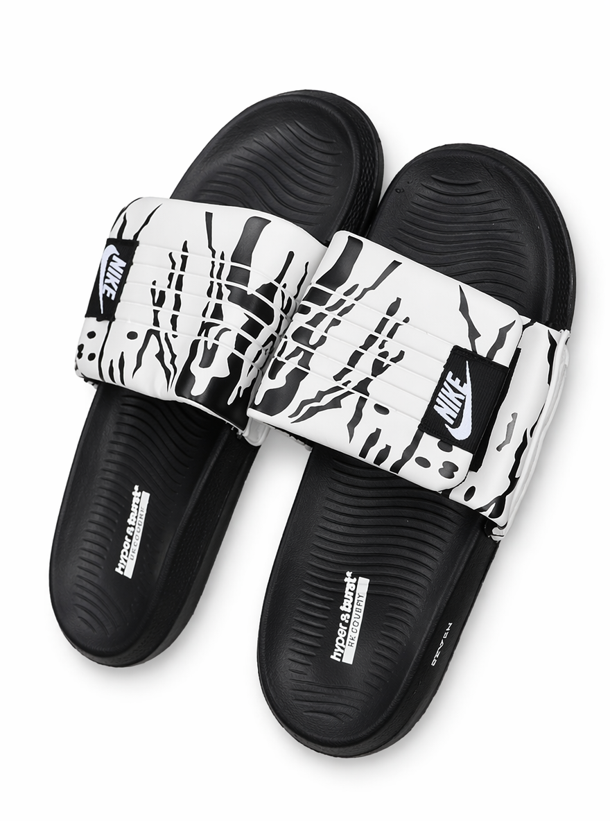Nike AirCush Adjustable Slides – Premium Super Soft Slippers | Anti-Slip | Green & White